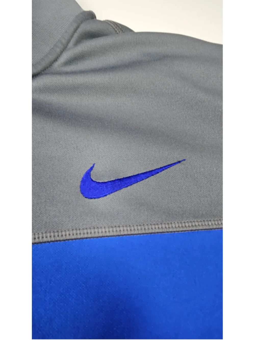 Nike Dri-FIT Track Jacket Men’s 3XL Gray Blue Full Zip Mesh Panel Swoosh